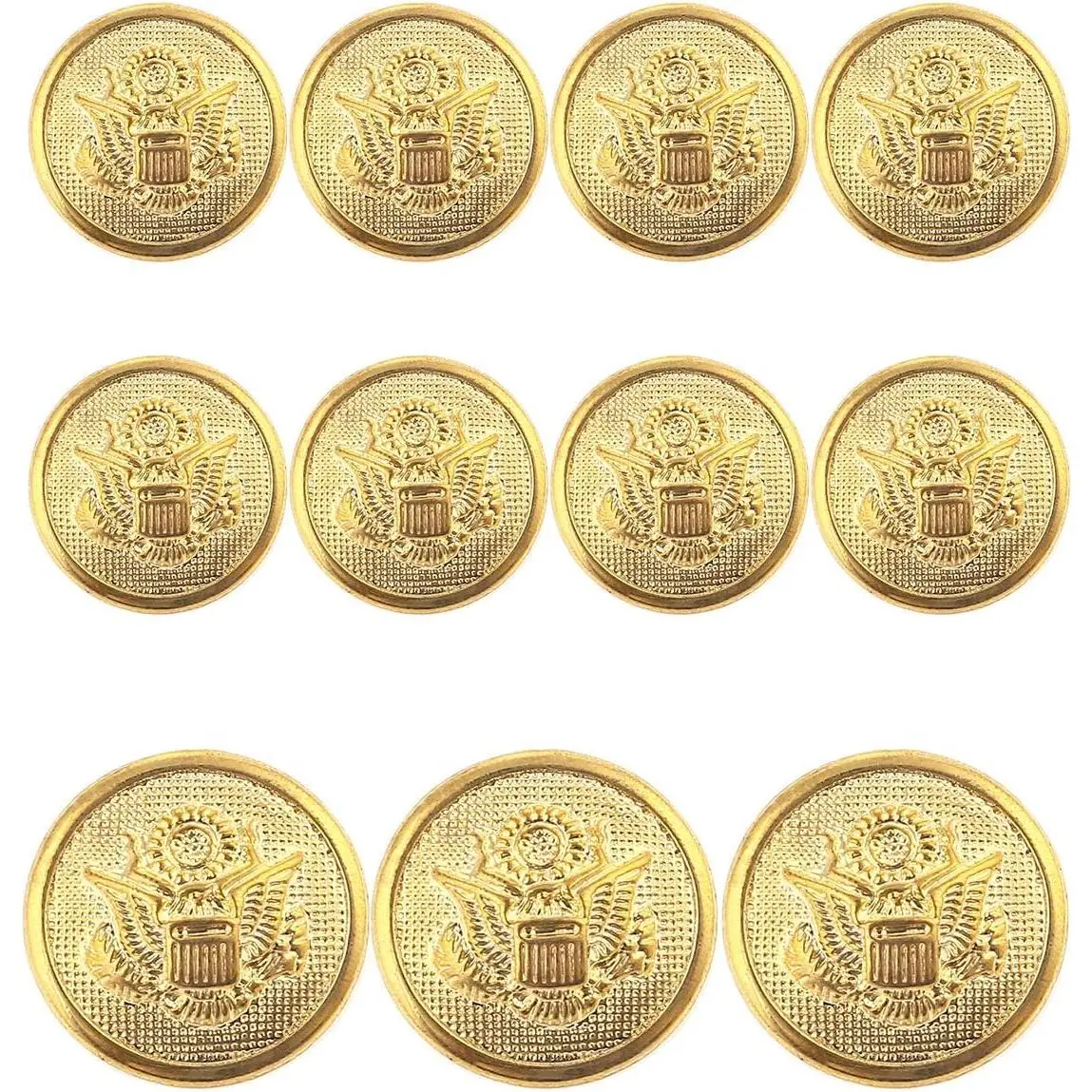 11 count Metal Blazer Button Set -  Badge - for Blazer, Suits,  Coat, Uniform, ( 15mm-20mm)(0.59in-0.79in)
