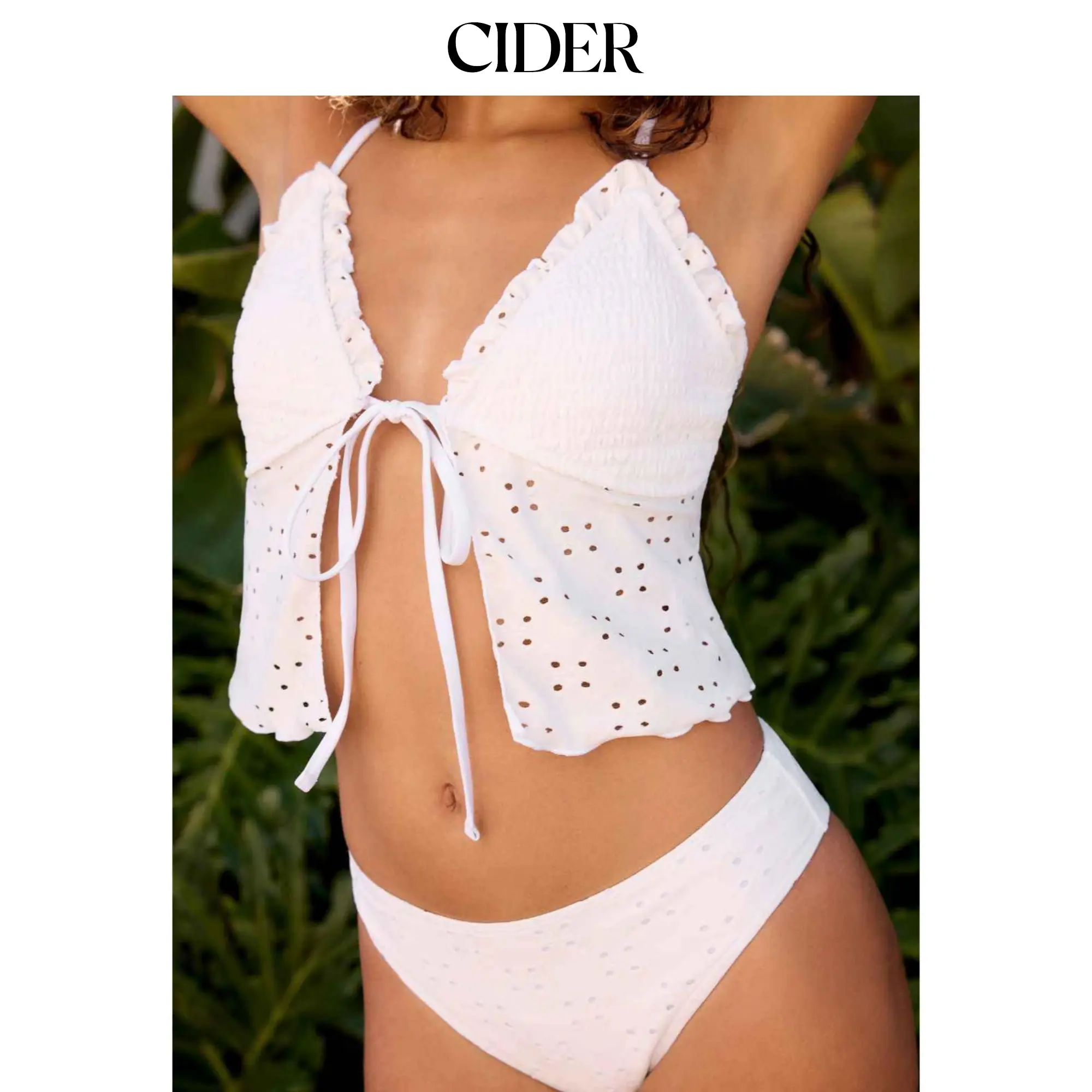 Cider V-neck Broderie Anglaise Bracelet Tankini &  Cheeky Set