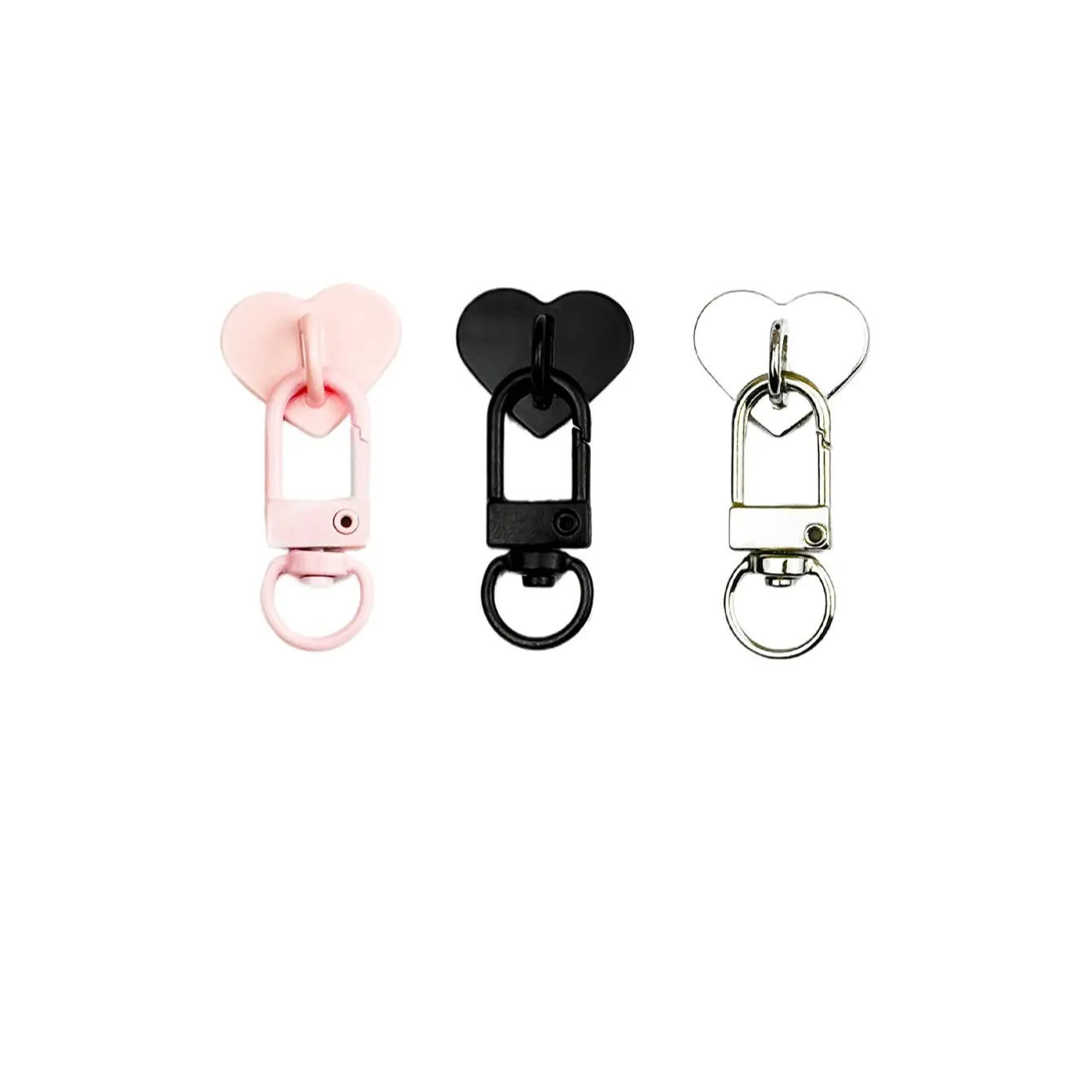 3pcs Heart Sticker + Keychain Holder, DIY Phone Strap Accessories, Cell Phone Charms, Alloy Material, Self-Adhesive, No Scratches, for Phone Cases & Bags