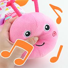 Baby Toys Musical Caterpillar,Infant Stuffed Animal Toy with Crinkle and Rattles,Soft Sensory Toys with Textures for Tummy Time Newborn Boys Girls 0 3 6 12 Months(Pink)