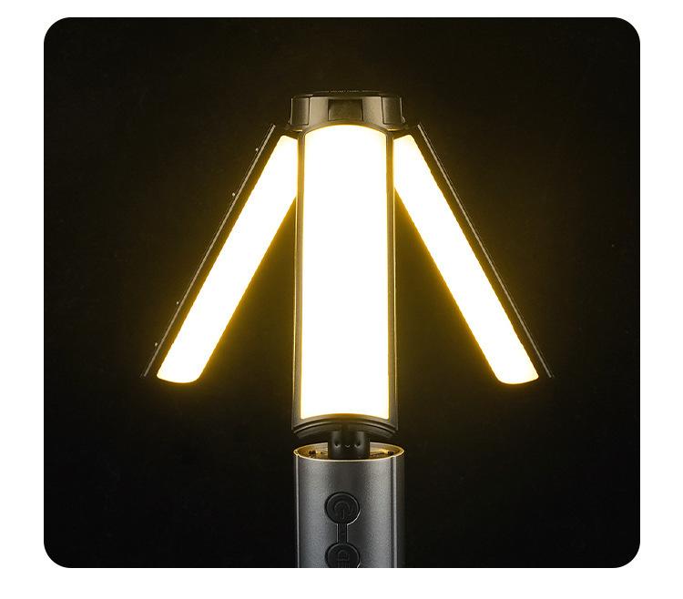 Outdoor multifunctional telescopic folding camping light 270 ° adjustable led lighting light with hook warm ambient light