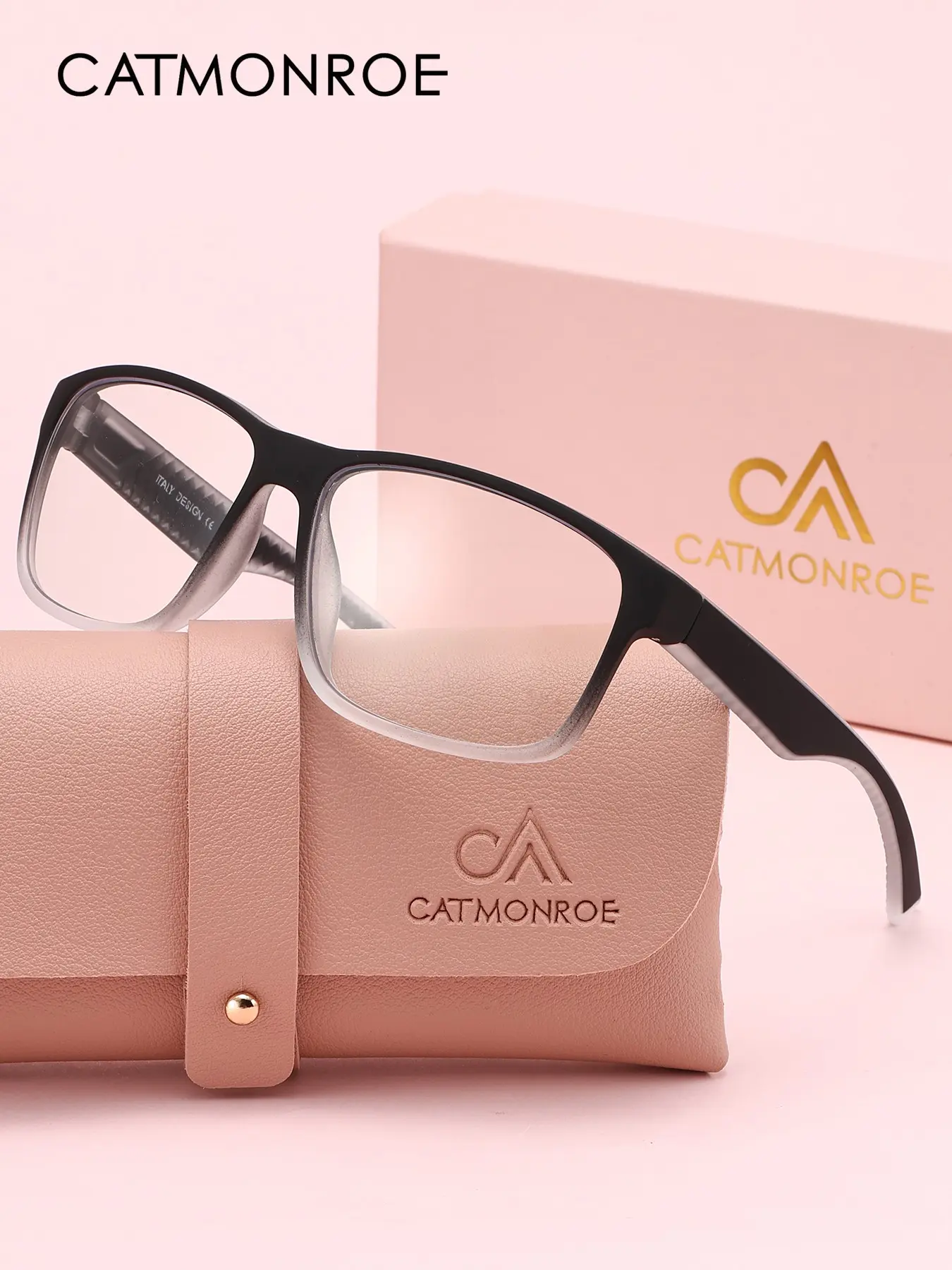 CATMONROE Trendy Square Frame Computer Glasses Blue Light Blocking Lens Lightweight Comfortable Glasses for Men Women