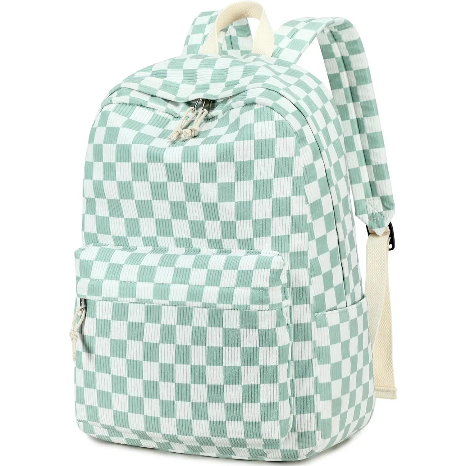 Teenager backpack, large corduroy backpack, lightweight 15.6inch laptop bag, suitable for girls and women, casual style, suitable for high school and college