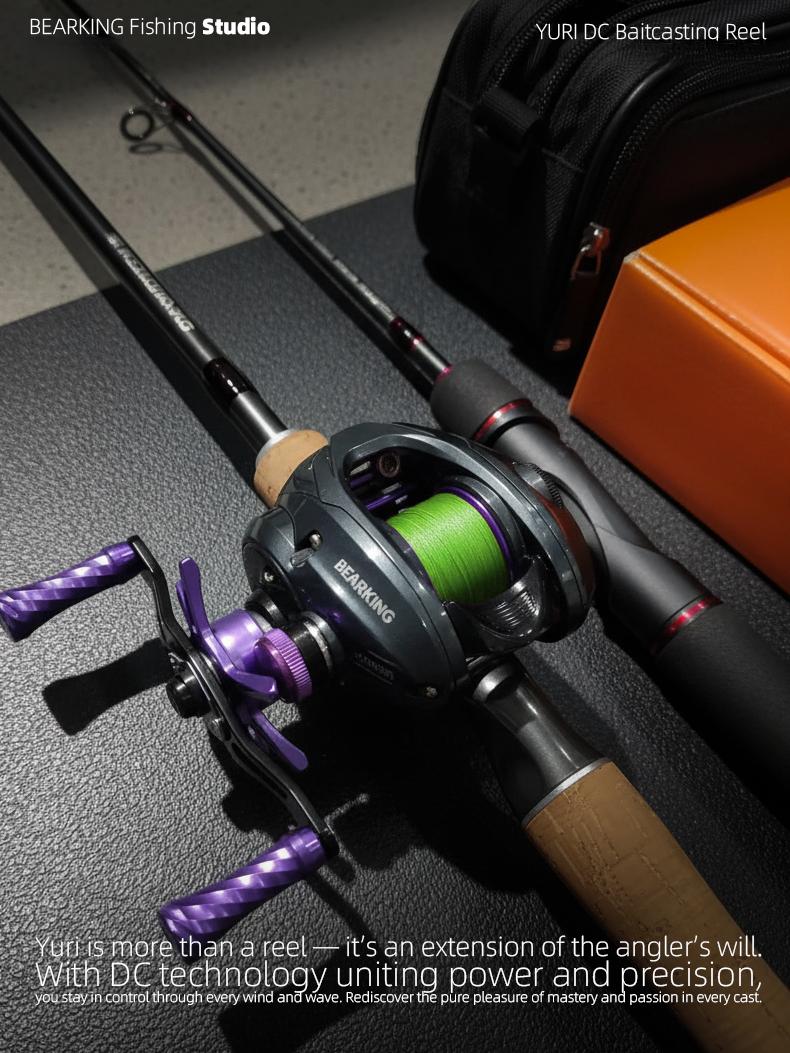 Xiongwang Yuri DC Baitcasting Reel, Intelligent Electronic Brake Fishing Reel, Lightweight Carbon Long Casting Reel for Bass Fishing