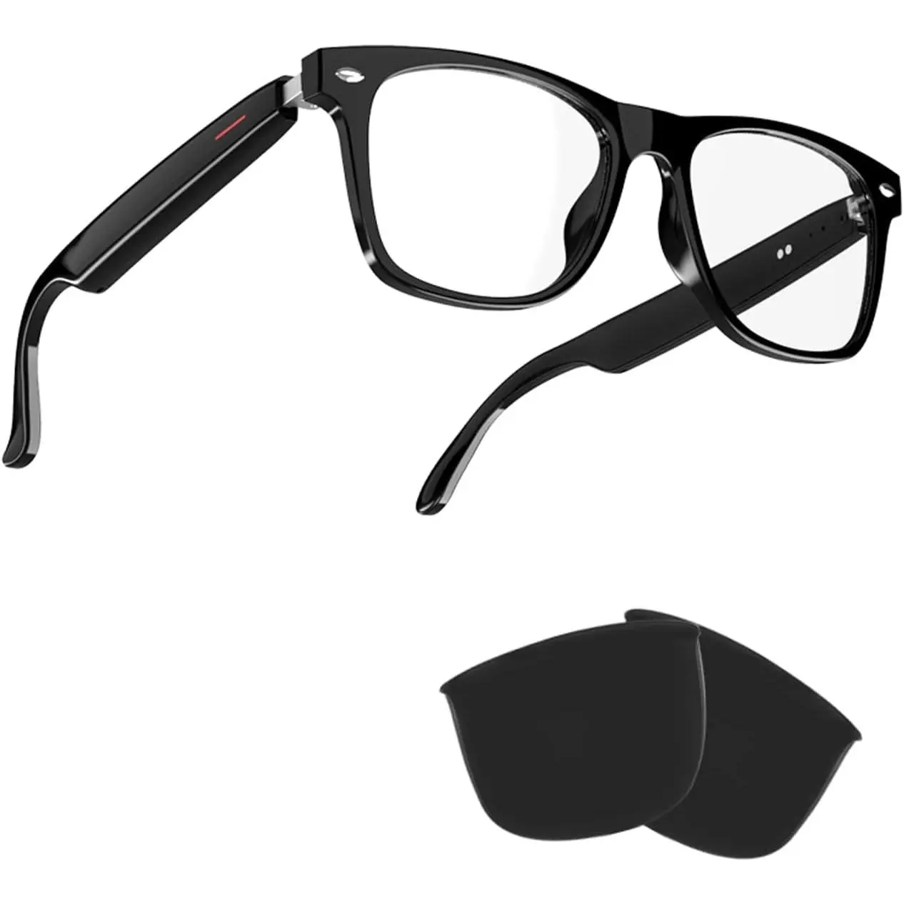 Wearable Smart Bluetooth Audio Glasses - Ivy-E13-2 Unisex Adults Eye Care Transparent Frame with Blue Light Blocking, Sunglasses Lens Kits for Office, Multi-Sports