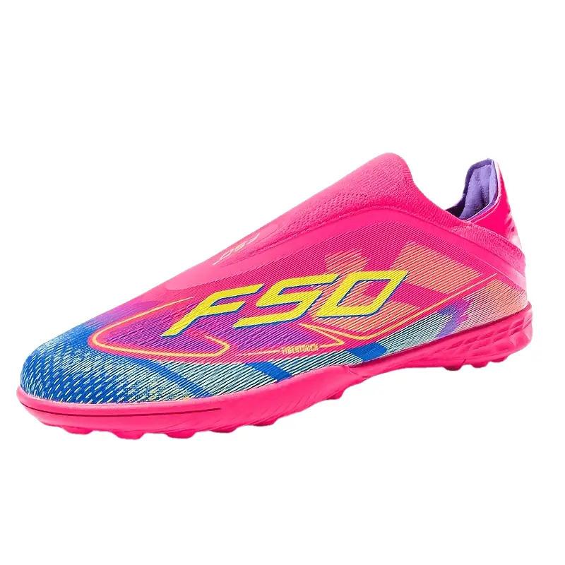 LISM Men's Training Cleats - AG/TF Studs with Non-Slip TPU Sole, Lightweight PU Upper, Neon Pink/Blue/Green/Orange/Black/White/, All-Terrain Grip for Soccer, Indoor/ Matches & Training - Cushioned Comfort, All-Weather Performance - Ideal for Professional