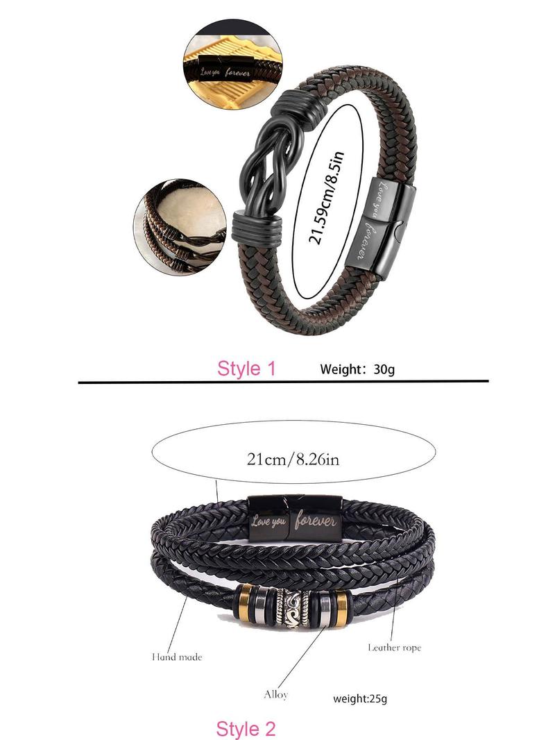 Men's Luxury Gift Set, Including Bracelet & Watch & Box, Fashionable Jewelry Set for Men, Ideal Gift for Father, New Dad, Gift for Him