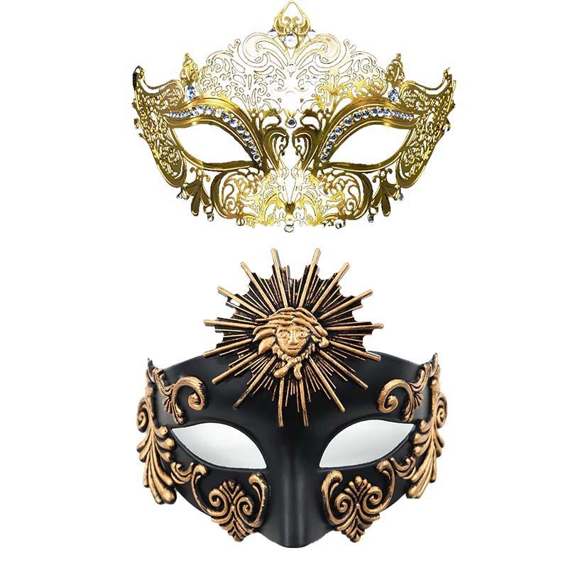 Venetian Carnival Half Face Mask, Luxury Masquerade Mask for Couples & Party Events