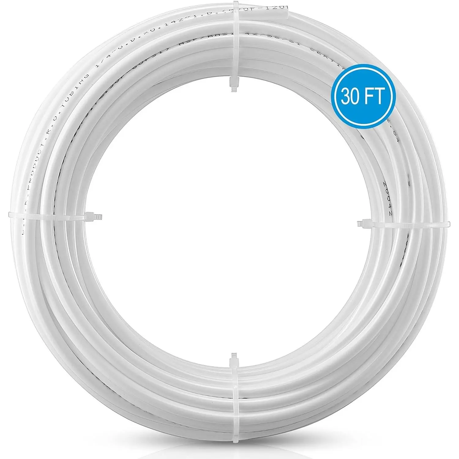 30FT 1/4" O.D.RO Water Tubing,NSF Certified Hose for RO Filter System,White Foodgrade BPA-free Flexible Plastic Hose,Suitable for Drinking Water Filters,Refrigerator,Icemaker,Filter Water Faucet