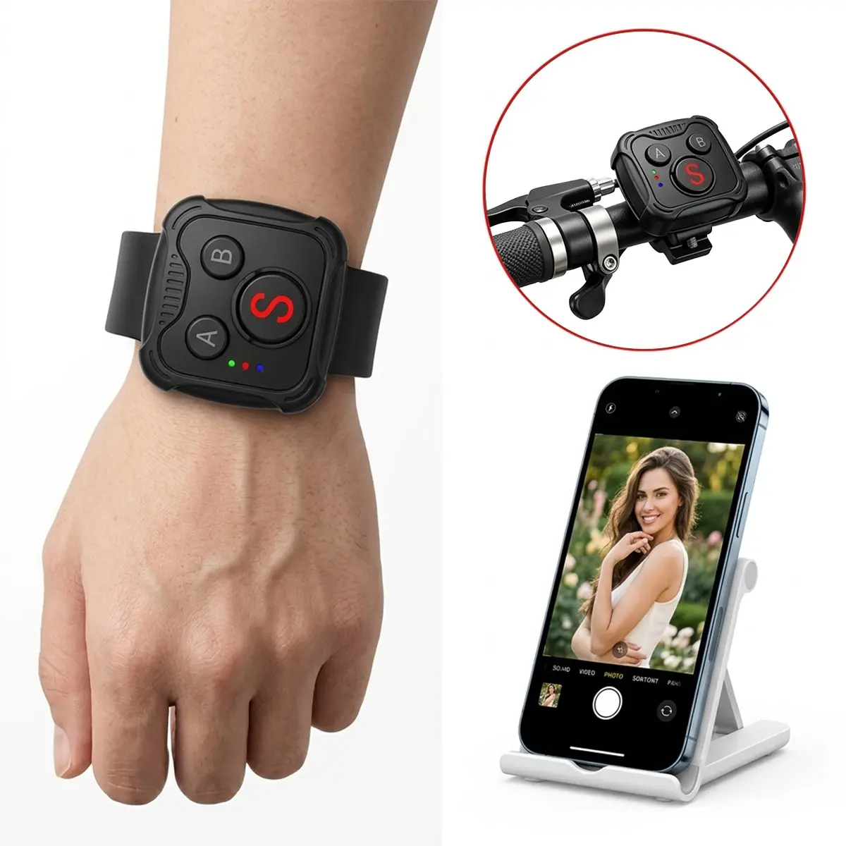 Universal Bluetooth-compatible Remote Controller for Action Cameras, Compatible with Gopro Dji Insta360 & Phones, 15m Wireless Range, 2 Months Battery Life