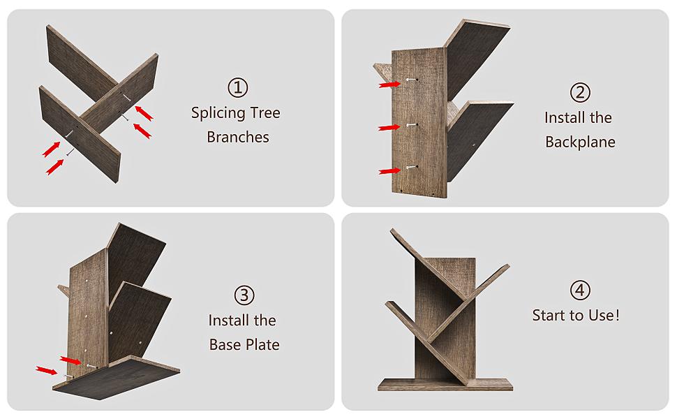 3 Tier Small Tree Bookshelf Storage Organizer Shelves Floor Standing Bookcase Desk Wood Storage Rack for Home Office Living Room Bedroom Display for Book Magazine CD manga Warm White 3 Tier Small Tree Bookshelf Storage Organizer Shelves Floor Standing Bookcase Desk Wood Storage Rack for Home Office Living Room Bedroom Display for Book Magazine CD manga Warm White