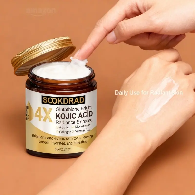 Glycine Brightening Kojic Acid Cream, Adds Collagen & Vitamins C&e, Even Skin Tone, Moisturizing, Unisex, 80g Daily Skincare Essential, Daily Radiant Cream