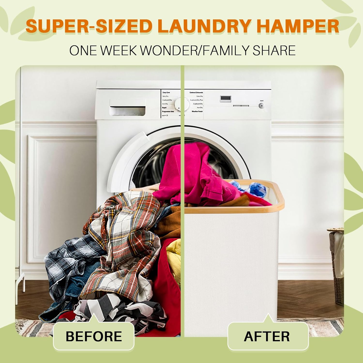 Laundry Hamper with Lid, 160L Dirty Clothes Hamper for Laundry Basket 3 Section,  Laundry Sorter Hamper 3 Compartment with Removable Inner Bags & Labels, Beige