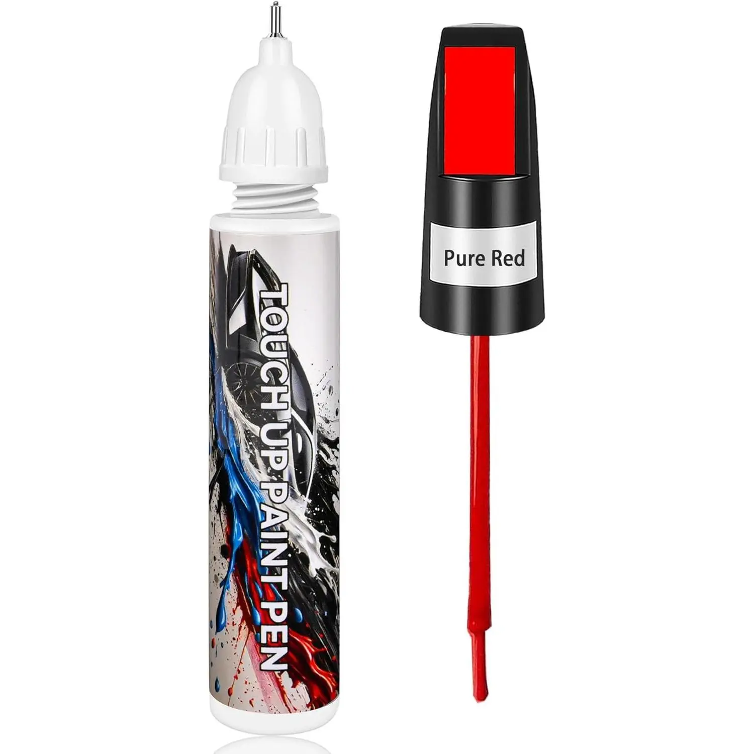 Touch Up Paint for Cars, Pure Red Car Paint Scratch Repair, Auto Paint Repair Pen, Automotive Scratch Remover, Professional Seamless Coverage, Color Accurate, Long lasting Adhension, Fast Drying