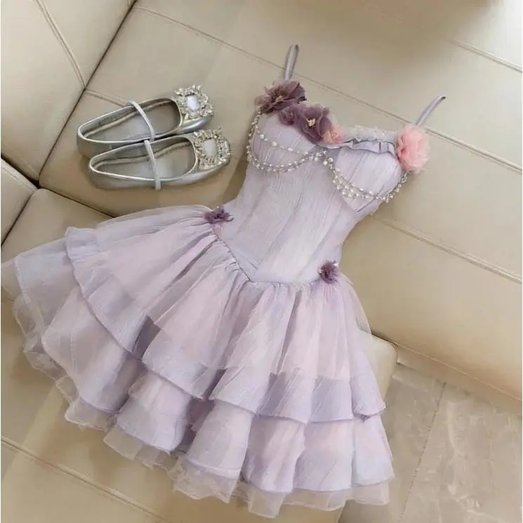 Summer New Sweet Y2k Mini Dress Korean Fashion Casual Princess Dress Harajuku Elegant Sleeveless Dress Woman
