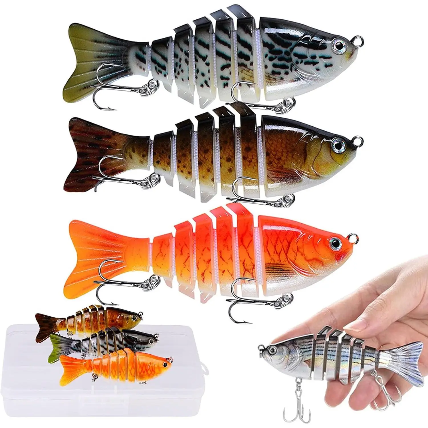 Bionic Swimming Lure, Fishing Lures for Freshwater & Saltwater -Swimbait Fishing Lures for Bass Trout Glide  Fish,  Bionic Swimming  Swims Like a Real Injured Fish
