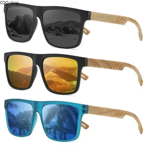 3PC Retro Wood Grain Rectangular Polarized Vintage Trendy Sunglasses - Anti-UV, Anti-Glare Resin Lens, Spring Temples, European-American Stylish Glasses, Sports & Outdoor Eyewear (Style 626)