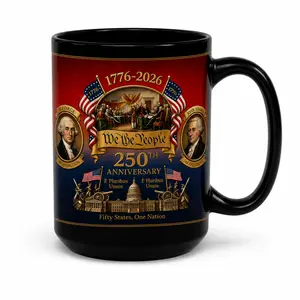 American Semiquincentennial 1776-2026 Ceramic Mug, Patriotic Office Coffee Mug and Home Desk Tea Cup, 11oz 15oz Daily Coffee Cup