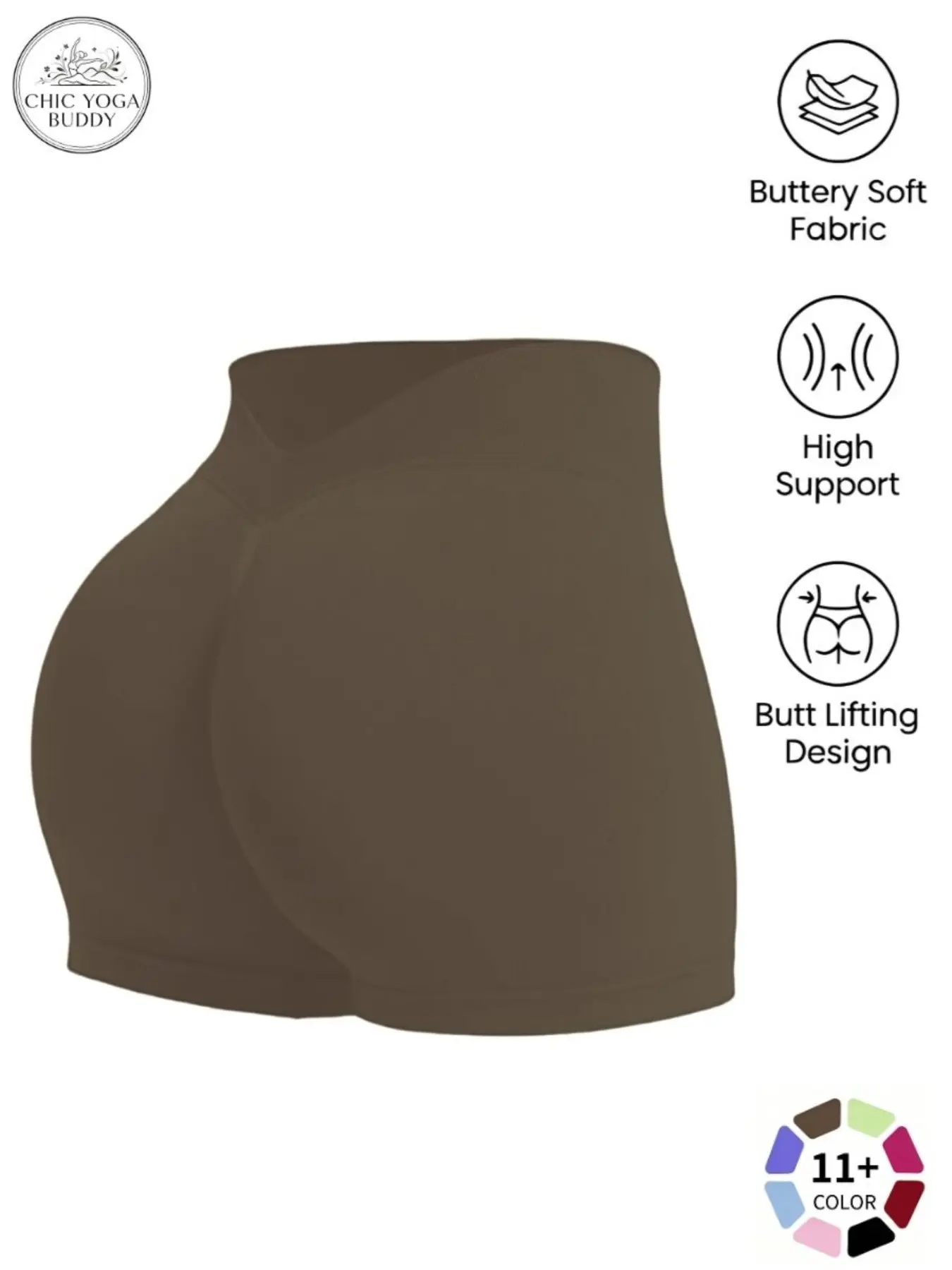 Women's Spring Summer Fall V Cross Waist Gym Shorts, Butter Soft High Support Elastic Yoga Shorts, Butt Lifting Slim Fit, Fitness Running Daily Wear