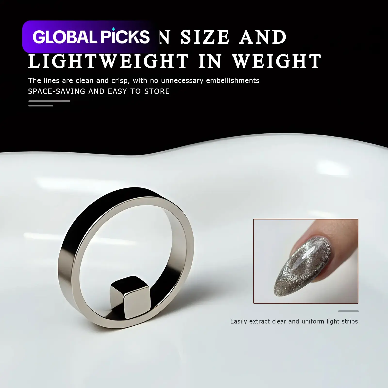 Nail Art Bestseller 3-Second Hollow Cat Eye Magnetic Nail Tool, New Strong Circular Magnet, Beginner Assistance Tool for Easy Application, Lightweight, Nail Art Tools
