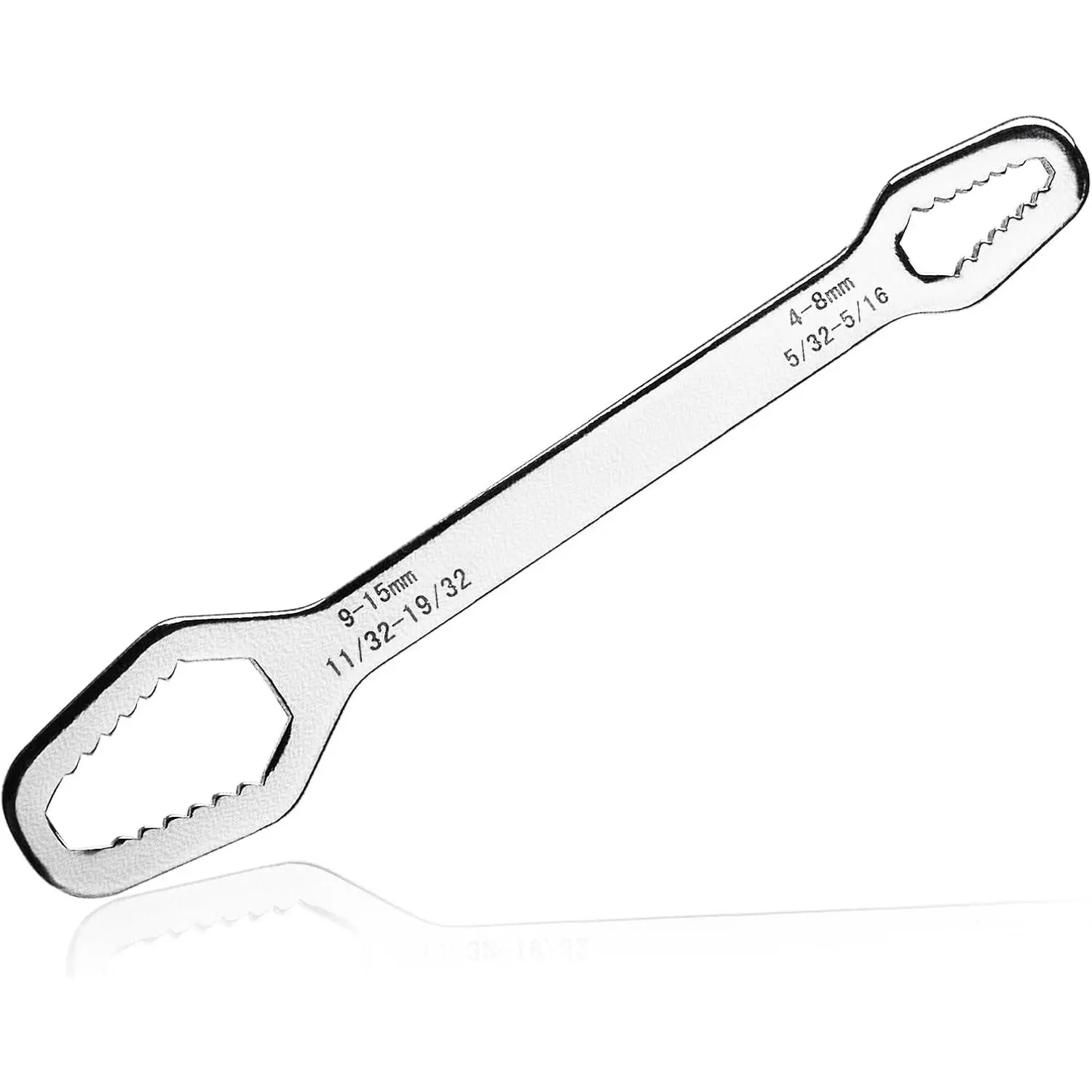 Double Ended Multifunctional  Wrench Adjustable Wrenches Self-Tightening Adjustable Torx Spanner Key  Nuts Wrench Repair Tools for DIY Machine Auto Maintenance for 4mm-15mm Nuts