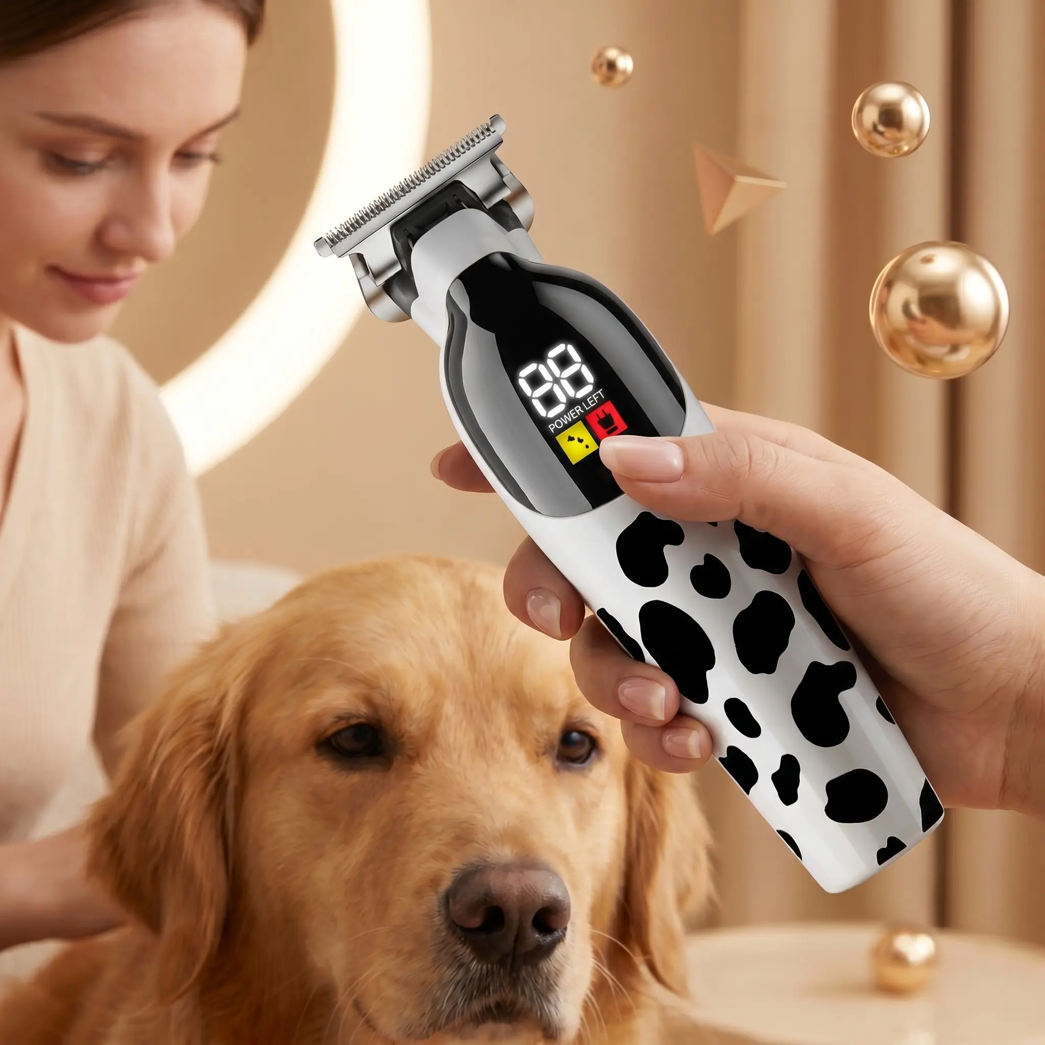 Pet Electric Grooming Trimmer with LED Display, Low Noise Design for Dogs & Cats, Professional Pet Hair Clipper, High Aesthetic Classic Style, Tools