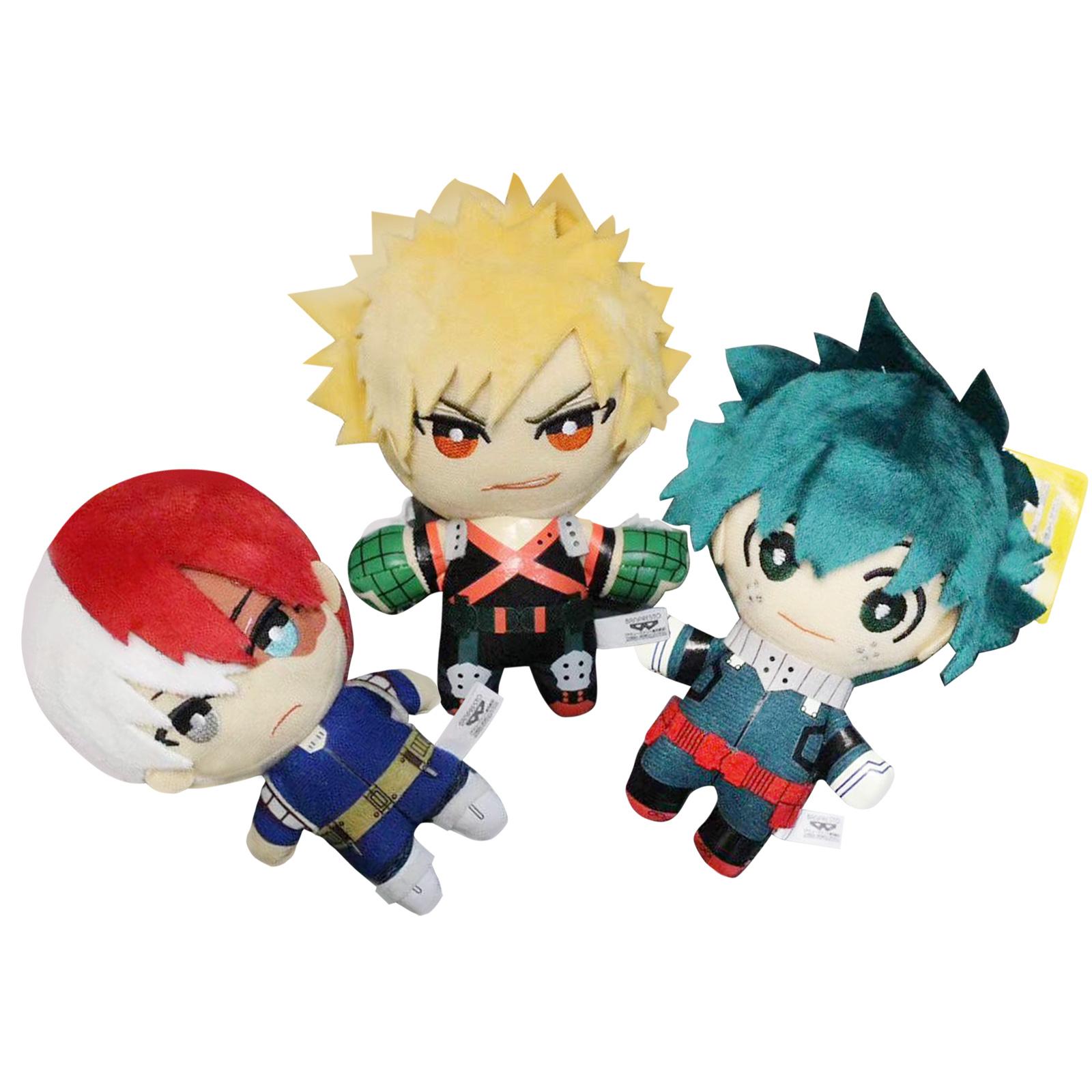 Anime MHA figure Izuku Midoriya Katsuki Bakugou Shoto Todoroki Plush Toys Soft Plush keychain Doll cute sofa pillow Pendant Gift