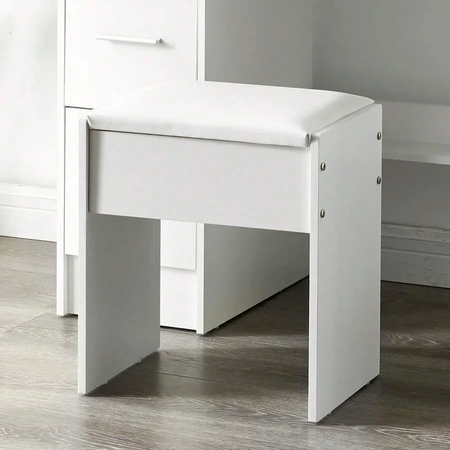 Simple Soft Padded Comfortable Vanity Stool With Anti-Slip Base For Home Bedroom Light Luxury Compact Dressing Seat,house,decor,