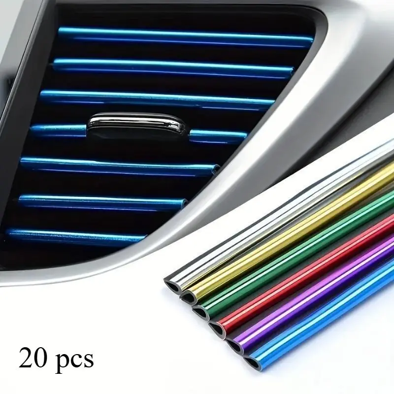 20cm U-shaped Trimmed Decorative Strips - Car Interior Decorative - Suitable for Car Air Conditioner Ventilation - Decorative Door Edge Protector - for Car Styling - Suitable for All Models