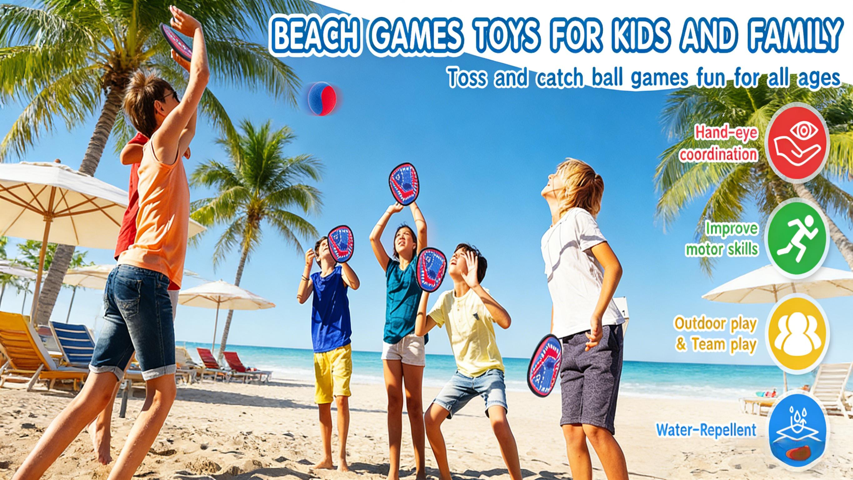 Beginner Toddler Baseball Training Glove Sticky Ball Catch Toys,Baseball Gift for Boys Girls Ages 3-12,Toss and Catch Ball Set Outdoor Games for Kids,, Beach Pool Yard Games Toys for Kids and Family