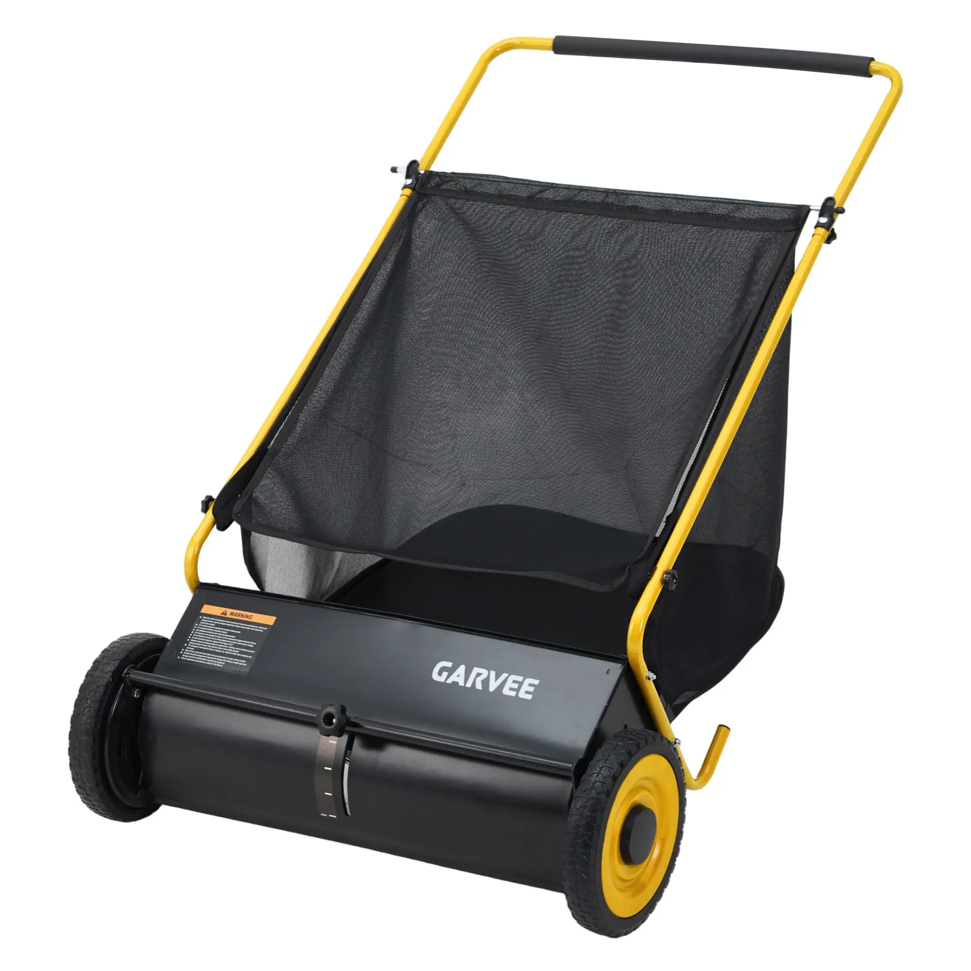 Garvee Heavy Duty 26-Inch Push Lawn Sweeper Yard Cart, 7 Cu. Ft Large Capacity Collection Bag with Clear Debris Cover, Efficient Leaf & Grass Collector for Lawn & Garden Cleanup