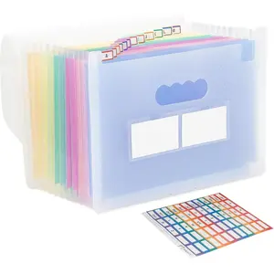 Accordion File Organizer, 12 Pockets Expanding File Folders, Portable Monthly Bill Receipt Documents Organizer with Colorful A-Z Tabs, Letter/A4 Size - Blue