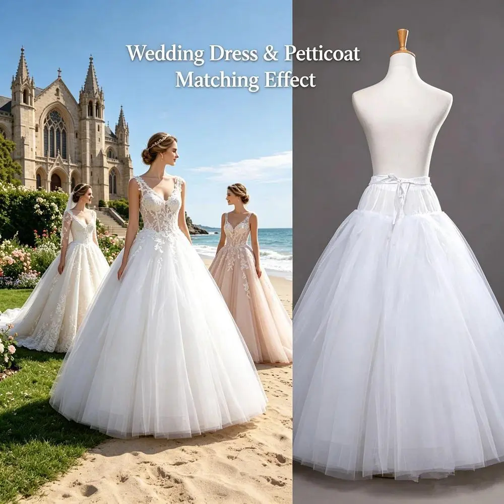 Fluffy 4 6 8 Layers Boneles Petticoat Wedding Dress Tulle Crinoline Bridal Ball Gown Underskirt Lined Skirt Party Dress Cosplay