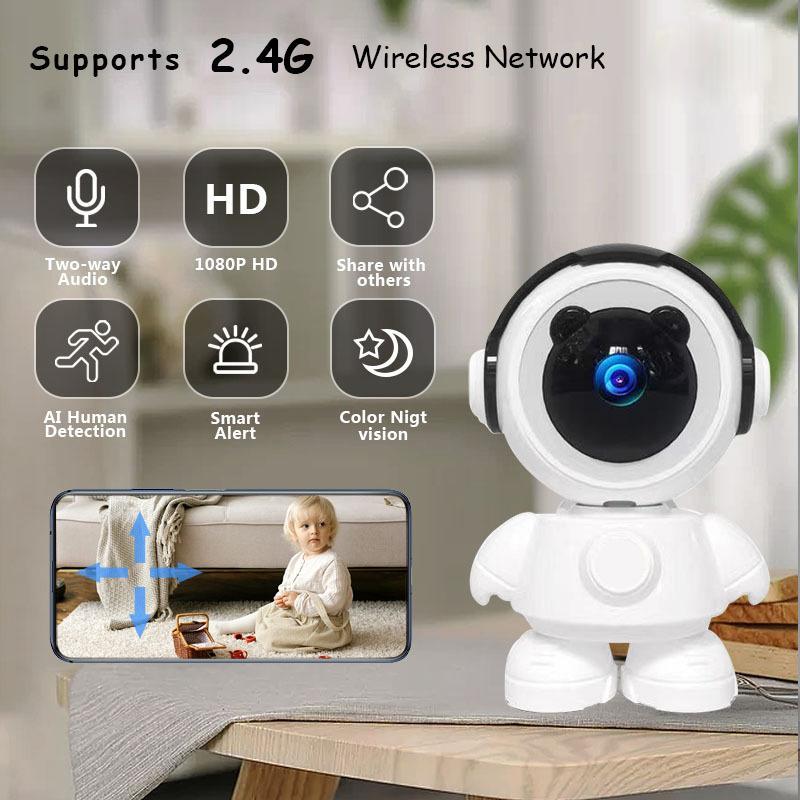 1080P Pet Home Monitoring Camera, 360-Degree Panoramic Camera, Multifunctional Wireless Home Security Monitoring System