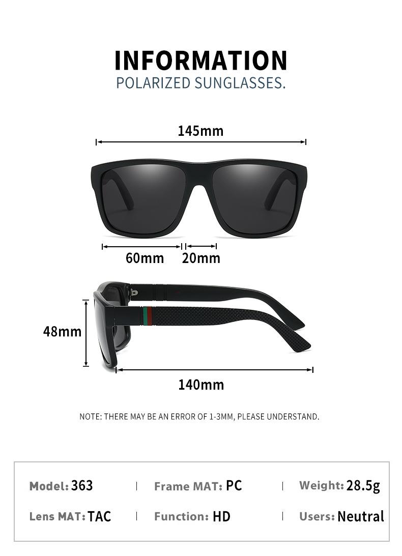 Fashion Oversized Polarized Sunglasses Men Women Luxury Driving Fishing Travel Vintage Square Sun Glasses For Man UV400 Eyewear