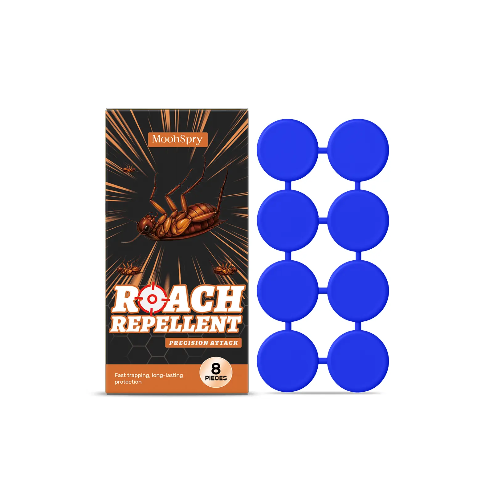 Buy 1 get 1 free: MoonSpry cockroach bait strips, for daily cleaning, indoor use, kitchen, and household cockroach control; portable bait strips,Electric,Cone Roller,multi-functional,utensil