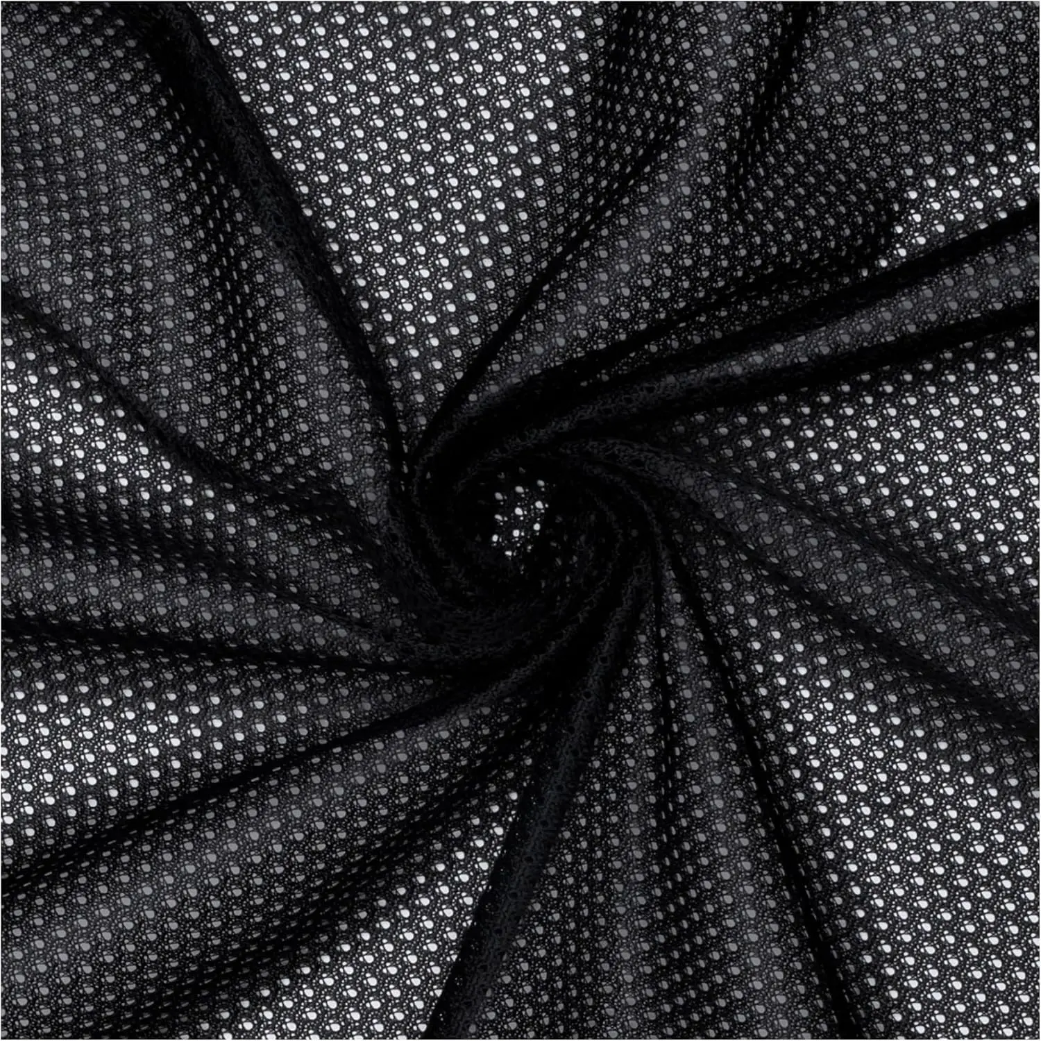 Black Micro Mesh Athletic Jersey Fabric - 60" Wide, 100% Polyester, Medium Weight, Small Holes, Mesh for Soccer & Basketball Jerseys & Uniforms, Sold by the YardGift