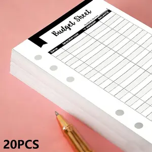 20pcs Expenses Tracker Budget Sheets, A6 Money Saving Wallet Inserts, Budget Envelopes, Money Envelopes, Budget Planner, Bill Organizer, Savings Tracker Organizer, Office Stationery Supplies