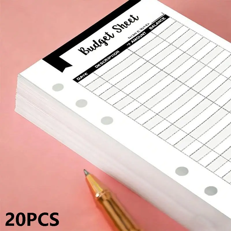 20pcs Expenses Tracker Budget Sheets, A6 Money Saving Wallet Inserts, Budget Envelopes, Money Envelopes, Budget Planner, Bill Organizer, Savings Tracker Organizer, Office Stationery Supplies