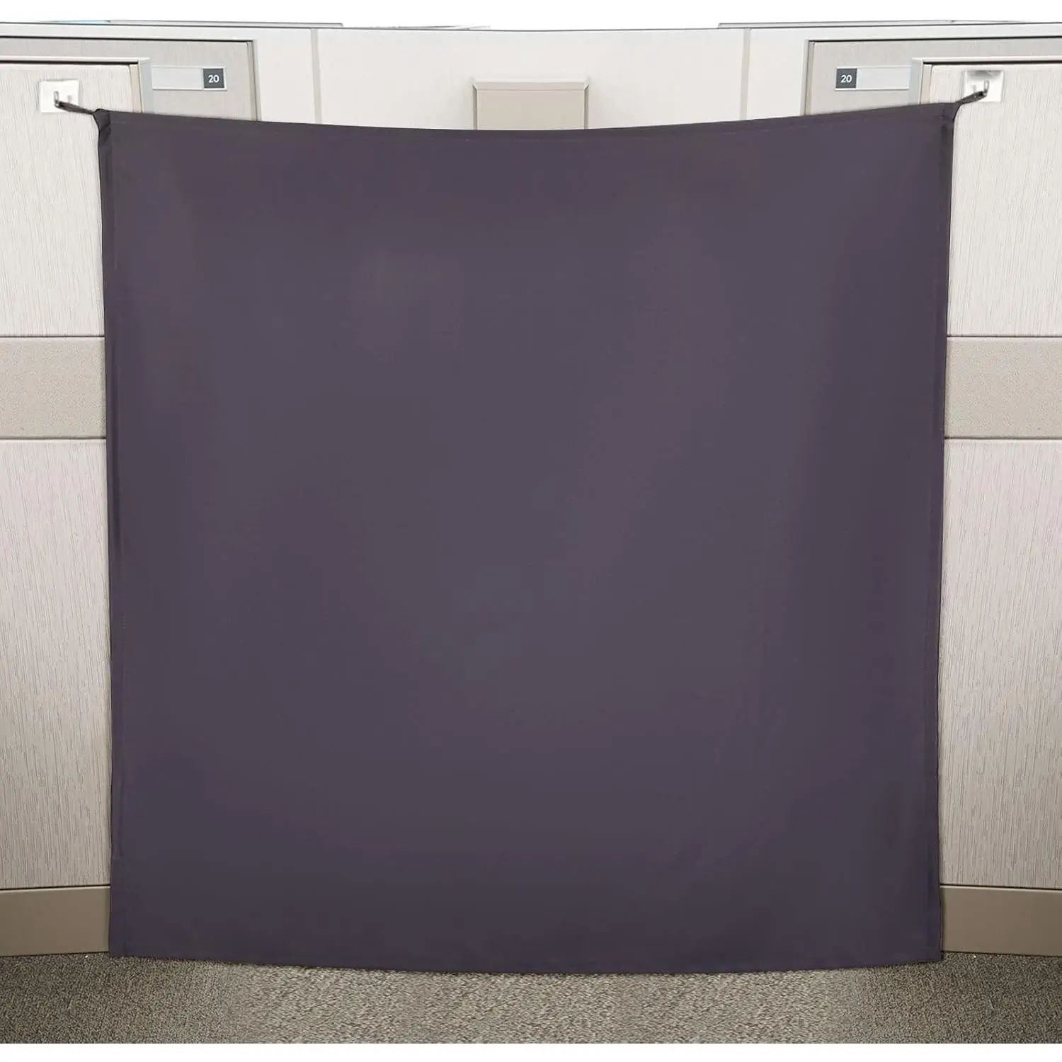 40 x 48 Inch Office Cubicle Curtain with Stainless Steel Self Adhesive Hook Portable Privacy Door Partition Room Office Divider Gray Brown