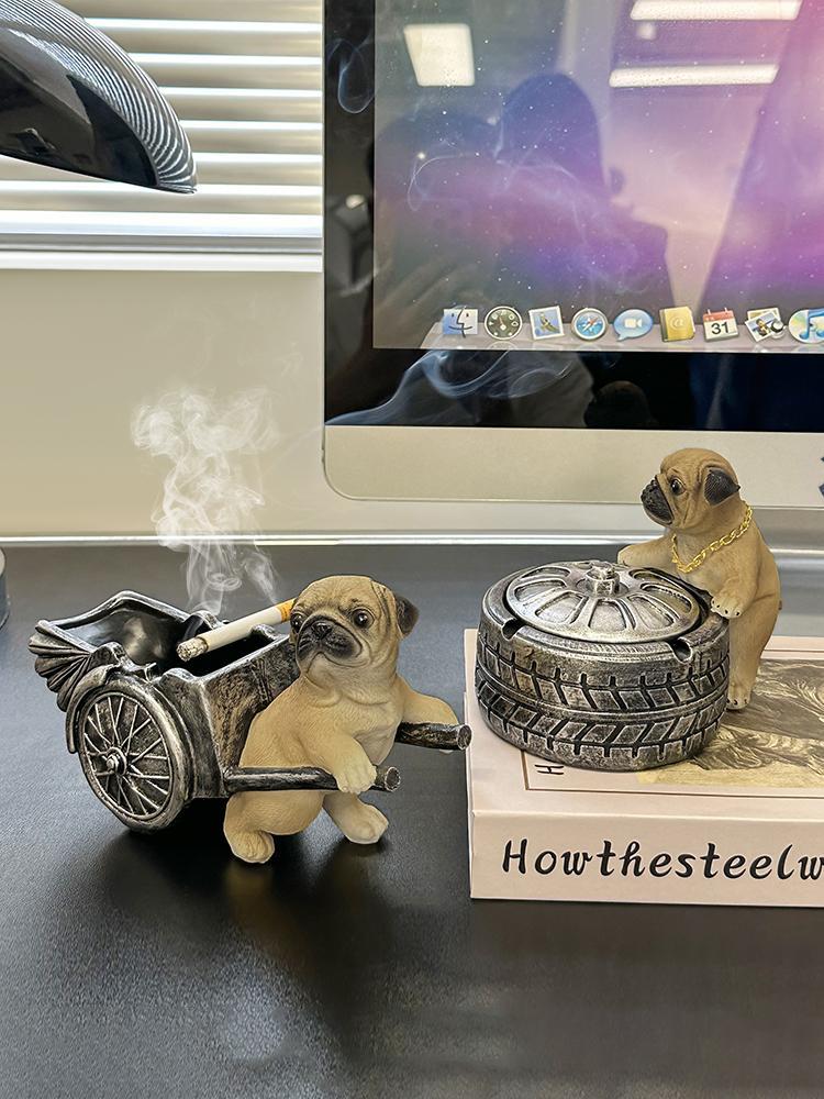 Ashtray Puppy Cart Series Decorations Creative Personalized Fashionable Home Living Room Office Decorations Gifts