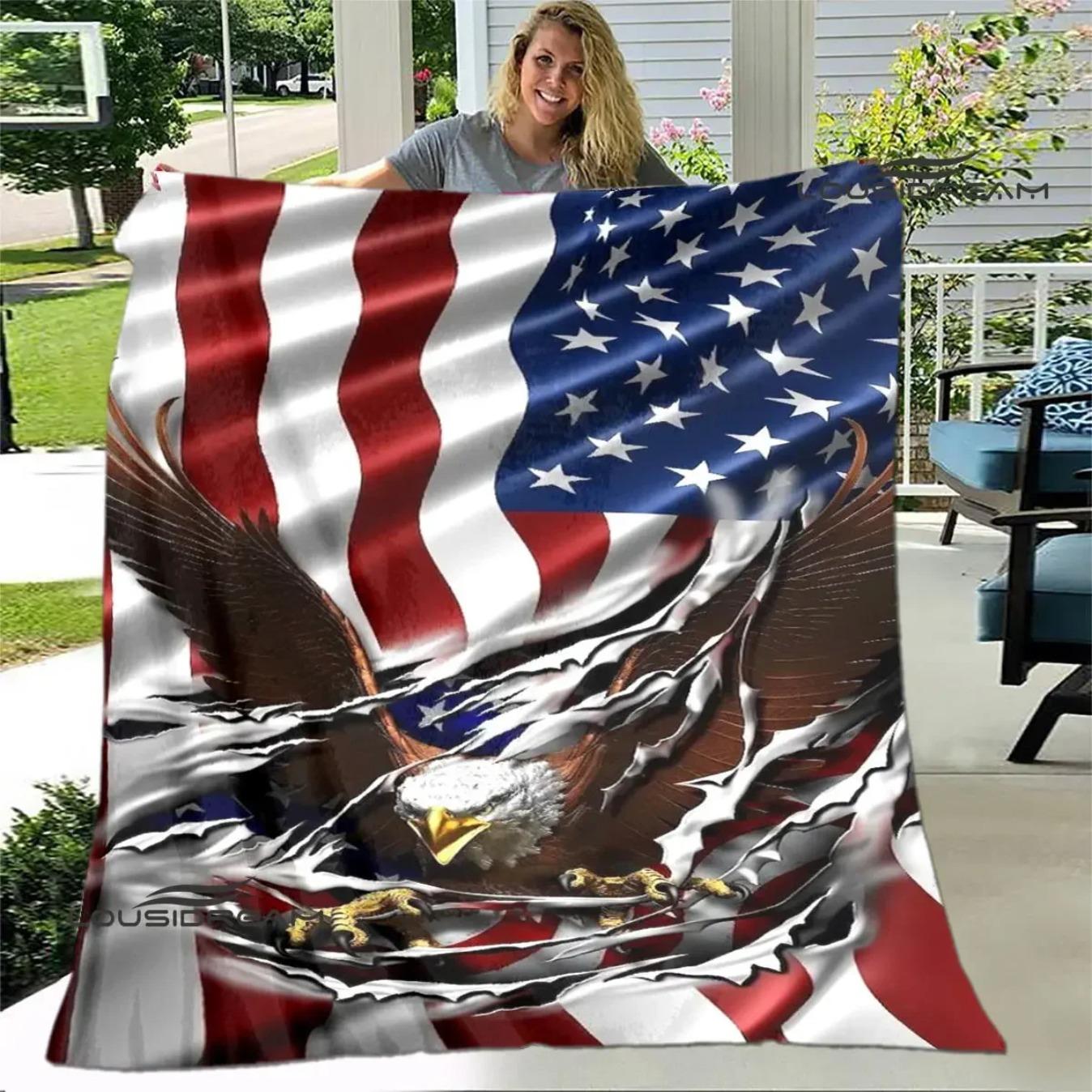 3D Eagle Print Flannel Blanket Ultra Soft Cozy Throw for Bed Sofa Couch | Warm Lightweight Picnic Travel Blanket Unique Birthday Gift