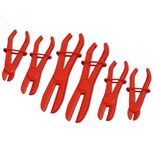 Hose Pinch Off Pliers Set – 6Pcs Nylon Clamp Tools  Fuel, Coolant & Brake Lines – Non-Conductive Hose Locking Pliers  Automotive Repairs – Rust-Proof with Secure Lock Buckle & Anti-Slip Handles