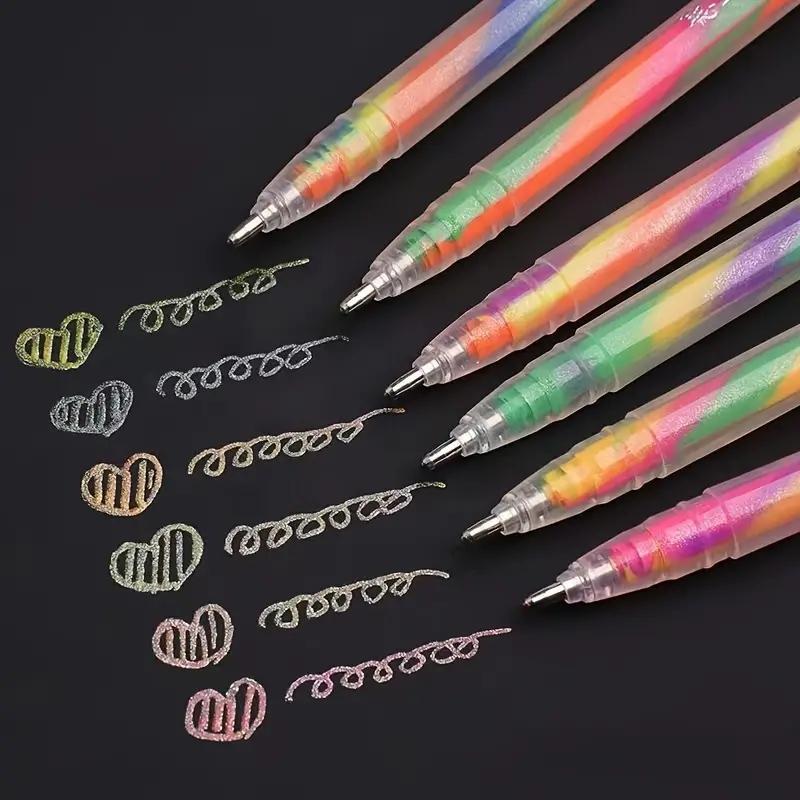 Colorful Glitter Pen, 6/18 Counts Spiral Writing Pen, DIY Decorative Pen for Scrapbooking, Journaling, Drawing, Writing for New year gift Colorful Glitter Pen, 6/18 Counts Spiral Writing Pen, DIY Decorative Pen for Scrapbooking, Journaling, Drawing, Writing for New year gift