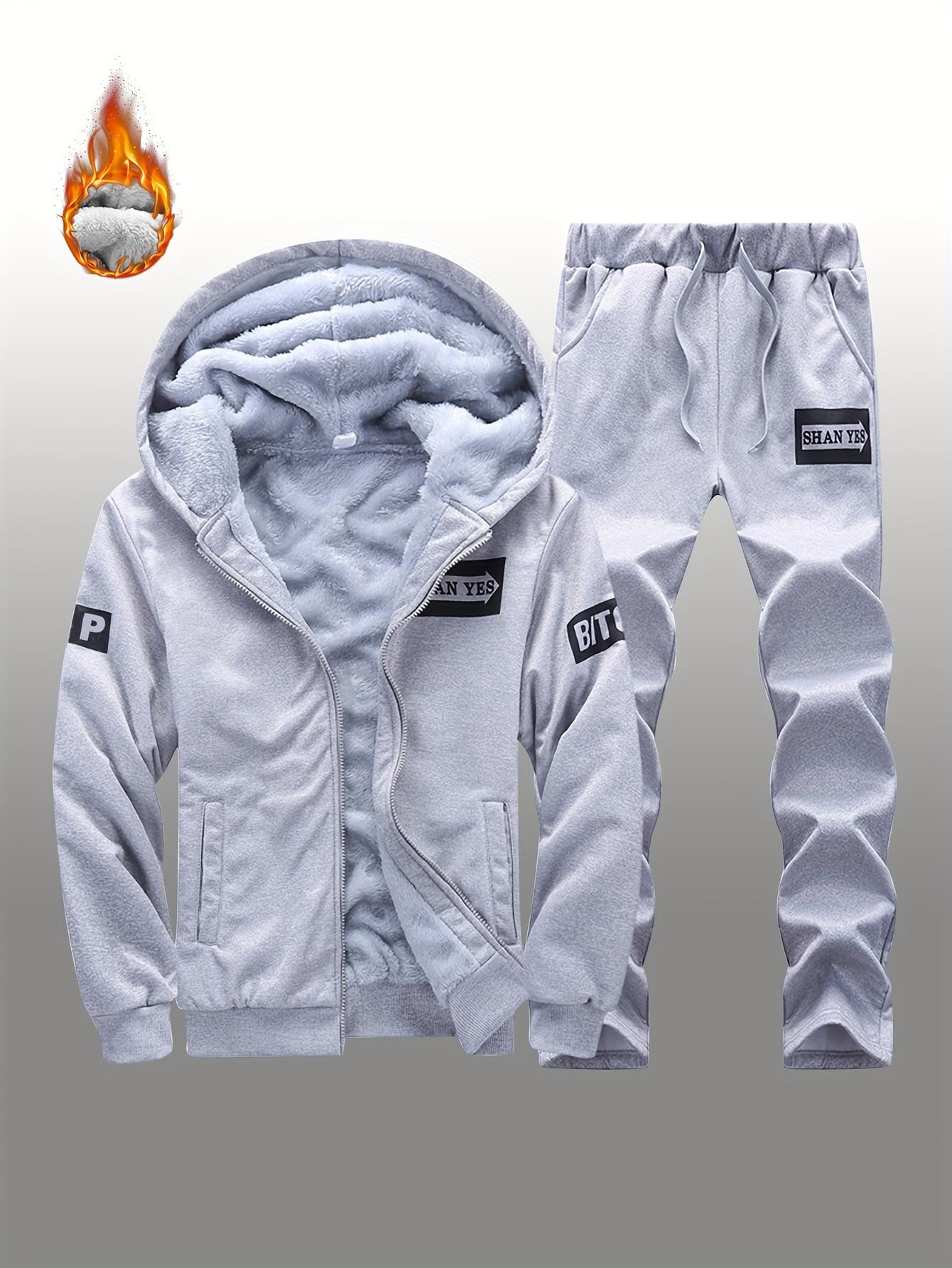 Men's Hooded Thickened Velvet Casual Sports Suit