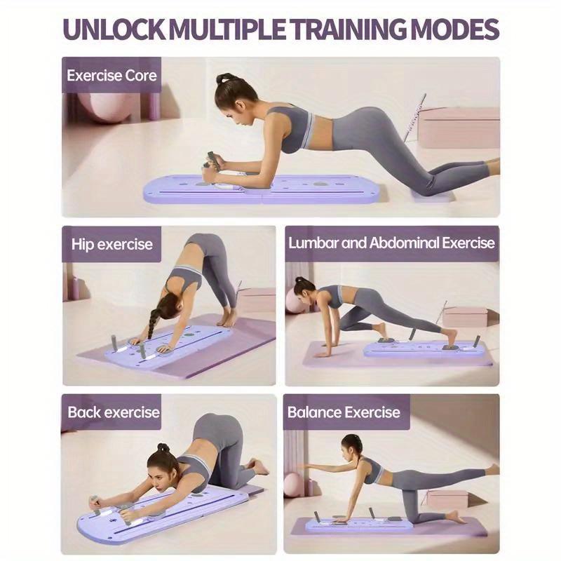 8-in-1 Multifunctional Folding Balance Board, PP Material, Safe Reliable Deformation-Resistant, Stable Design Home Fitness Equipment with Resistance Bands, Compact Easy to Store, Ideal Gift for Home Use
