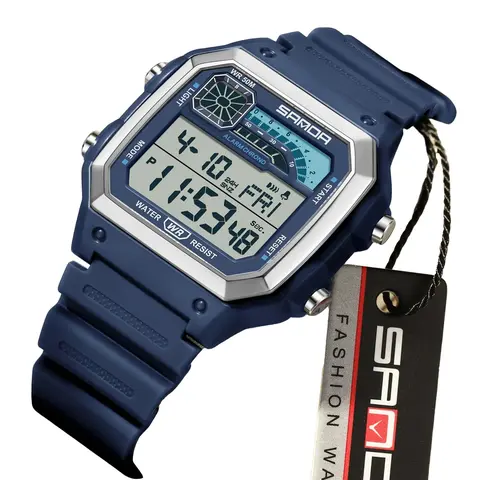 Men's Casual Sporty Fashion Digital Watch with Luminous Dial & Alarm Clock Countdown Function, Waterproof LED Digital Wristwatch with Box, Fashionable Waterproof Watch, Fashionable Stylish Watch