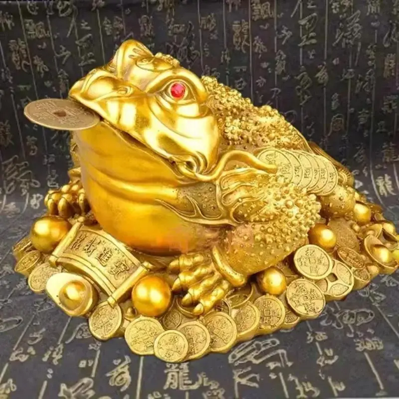 Tabletop Lucky Money Frog Decor Figurine, Timeless Oriental Table Ornament for Home and Office Display, Lovely Decor Piece to Bring Nice Wealth & Fortune Vibe, Desktop Decorative Ornament, Desktop Home Decoration, Decoration Items, Desktop Ornaments