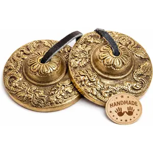 Tingsha Cymbals Bells - Easy To Play - Meditation Mindfulness Chime For Chakra  Sound Bath Dharma Gifts Handcrafted Tibetan By  (Dragon Embossed)