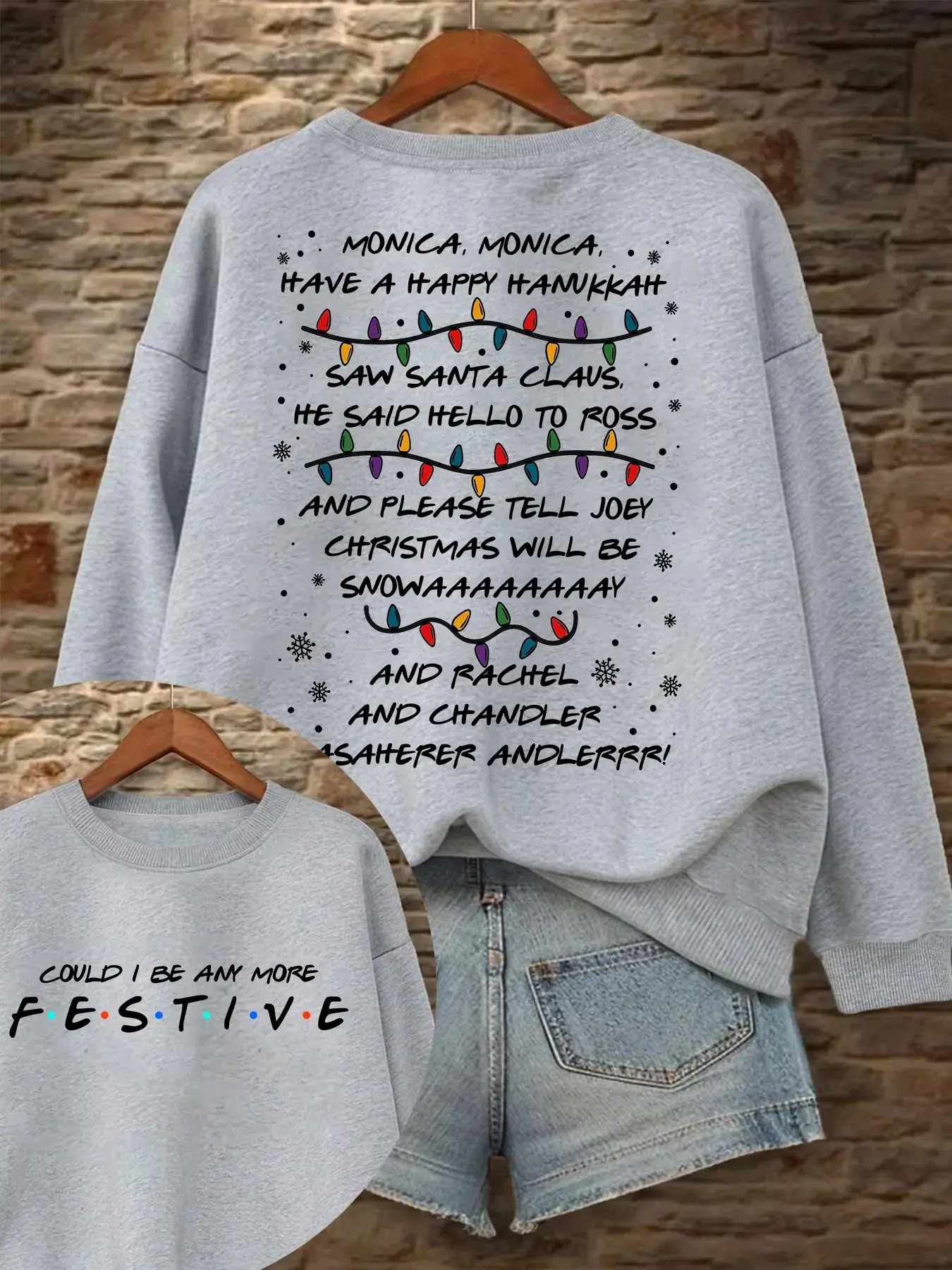 Friends Phoebe Christmas Song Double Sided Sweatshirt, Festive Crewneck, Friends TV Show Holiday Sweater, Gift for Fans